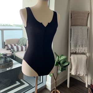 Black tank bodysuit